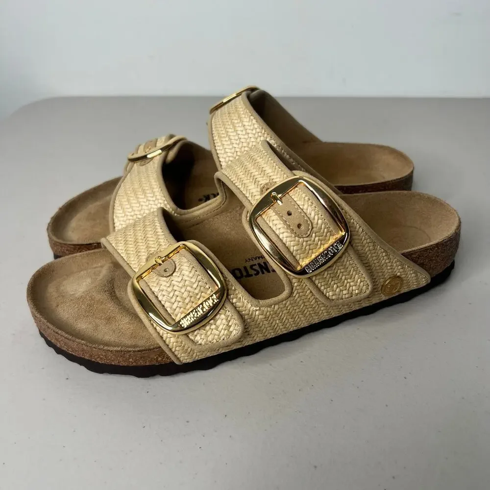 Birkenstock Arizona Raffia Big Buckle Size 40